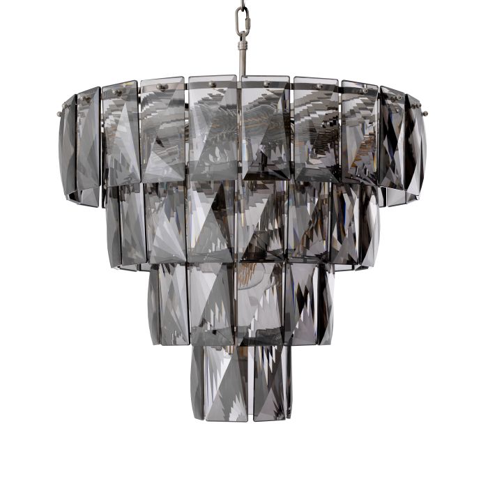 Lustre nickelé en verre fumé | Eichholtz Amazone S