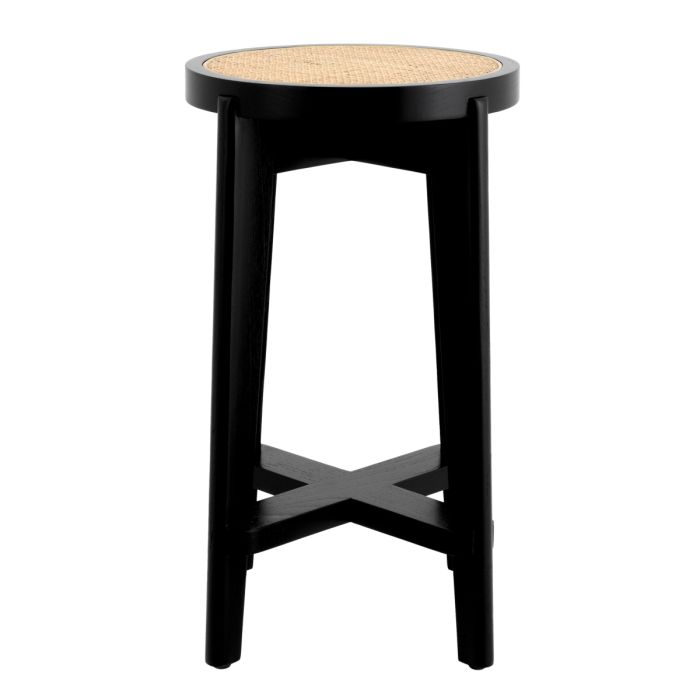 Tabouret de bar noir en rotin | Eichholtz Dareau L