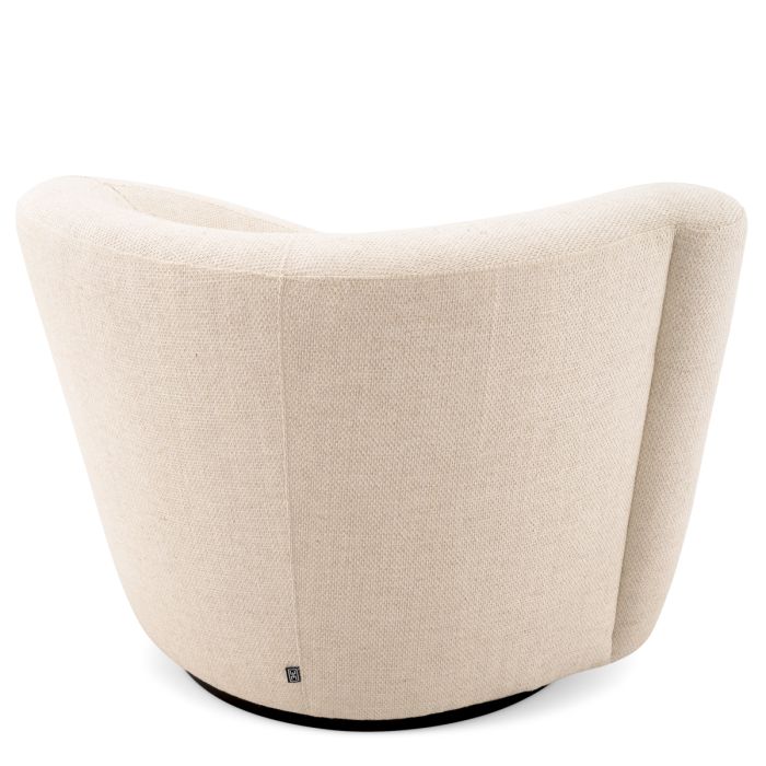 Fauteuil pivotant en tissu blanc écru | Eichholtz Colin R