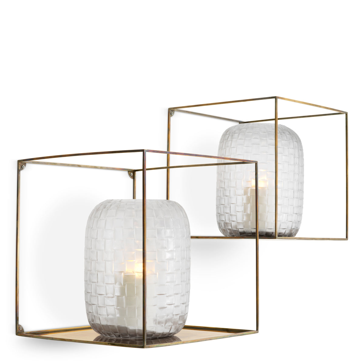 Étagère murale en laiton vintage | Eichholtz Deco square set of 2 - vue de détail | REMO-HOME