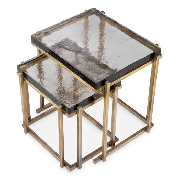 Table d'appoint dorée en verre soufflé (lot de 2) | Eichholtz Niemeyer