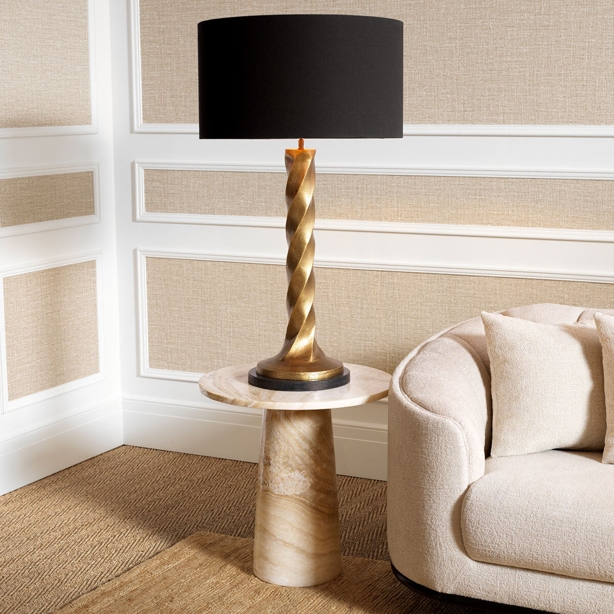 Table d'appoint en marbre blanc | Eichholtz Terry - vue de détail | REMO-HOME