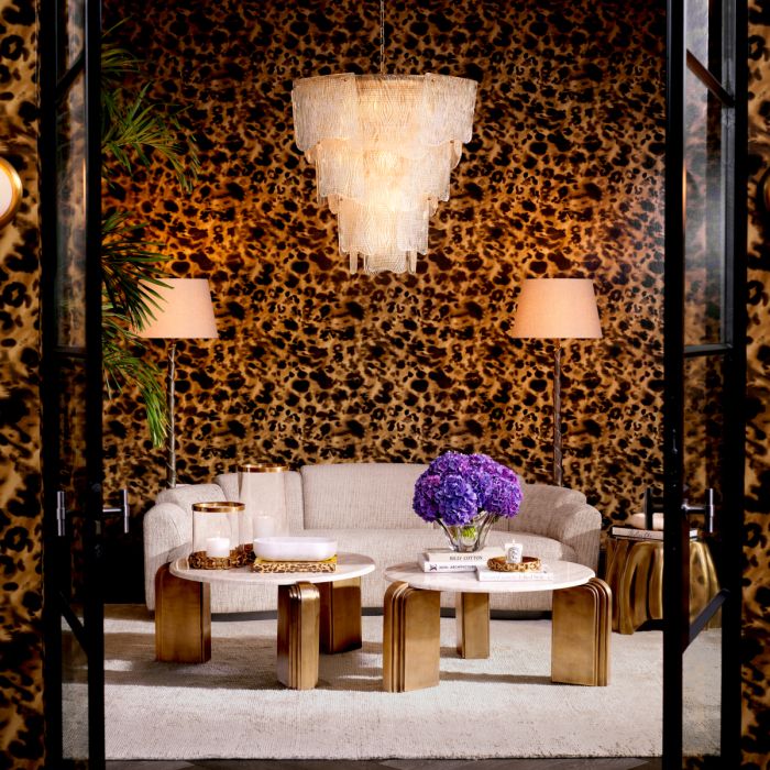 Table basse dorée en marbre beige | Eichholtz Albion