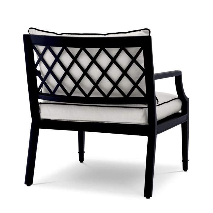 Fauteuil d'extérieur noir et blanc | Eichholtz Bella Vista