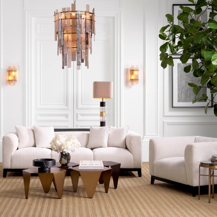Fauteuil en tissu blanc cassé | Eichholtz Corso