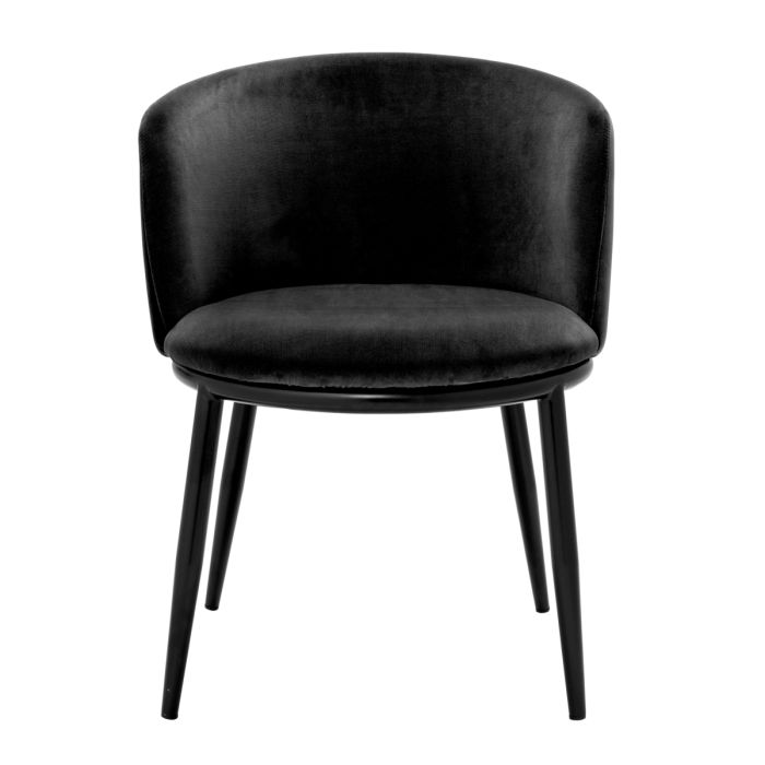 Chaise de salle à manger en velours noir (lot de 2) | Eichholtz Filmore