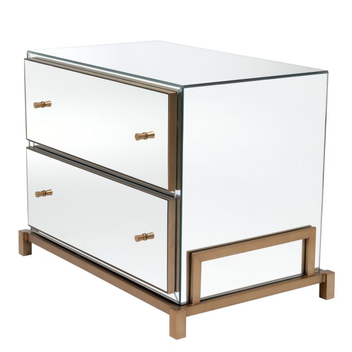 Table de chevet en verre blanc | Eichholtz Clarington