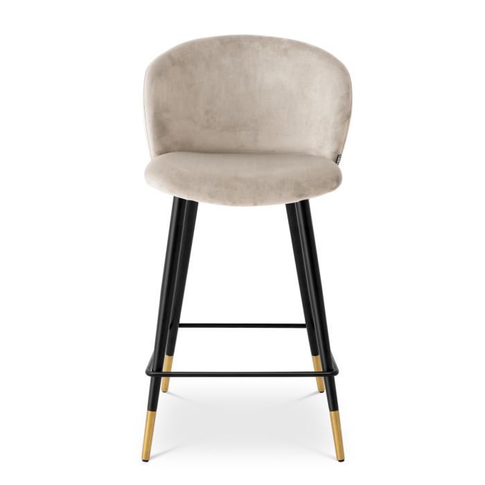 Chaise de comptoir en velours beige | Eichholtz Volante