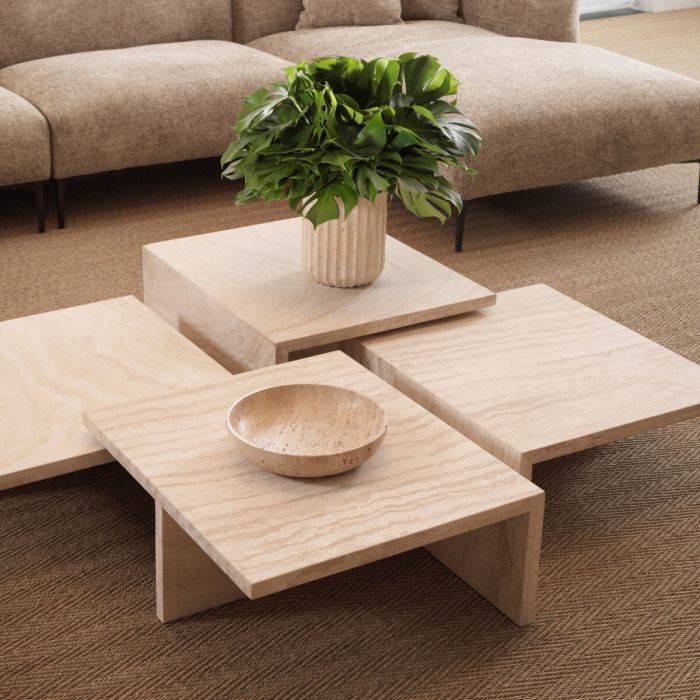 Table basse en travertin | Eichholtz Amara Low