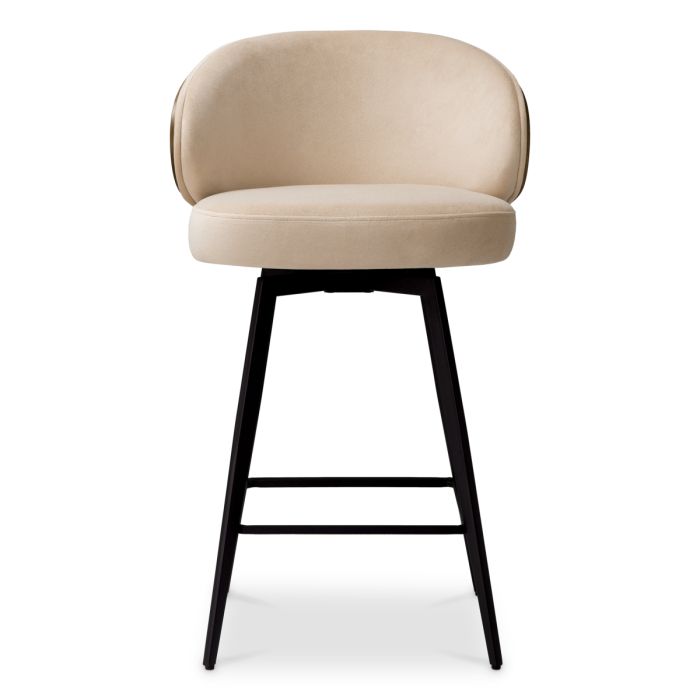 Chaise de comptoir en tissu beige | Eichholtz Camerota