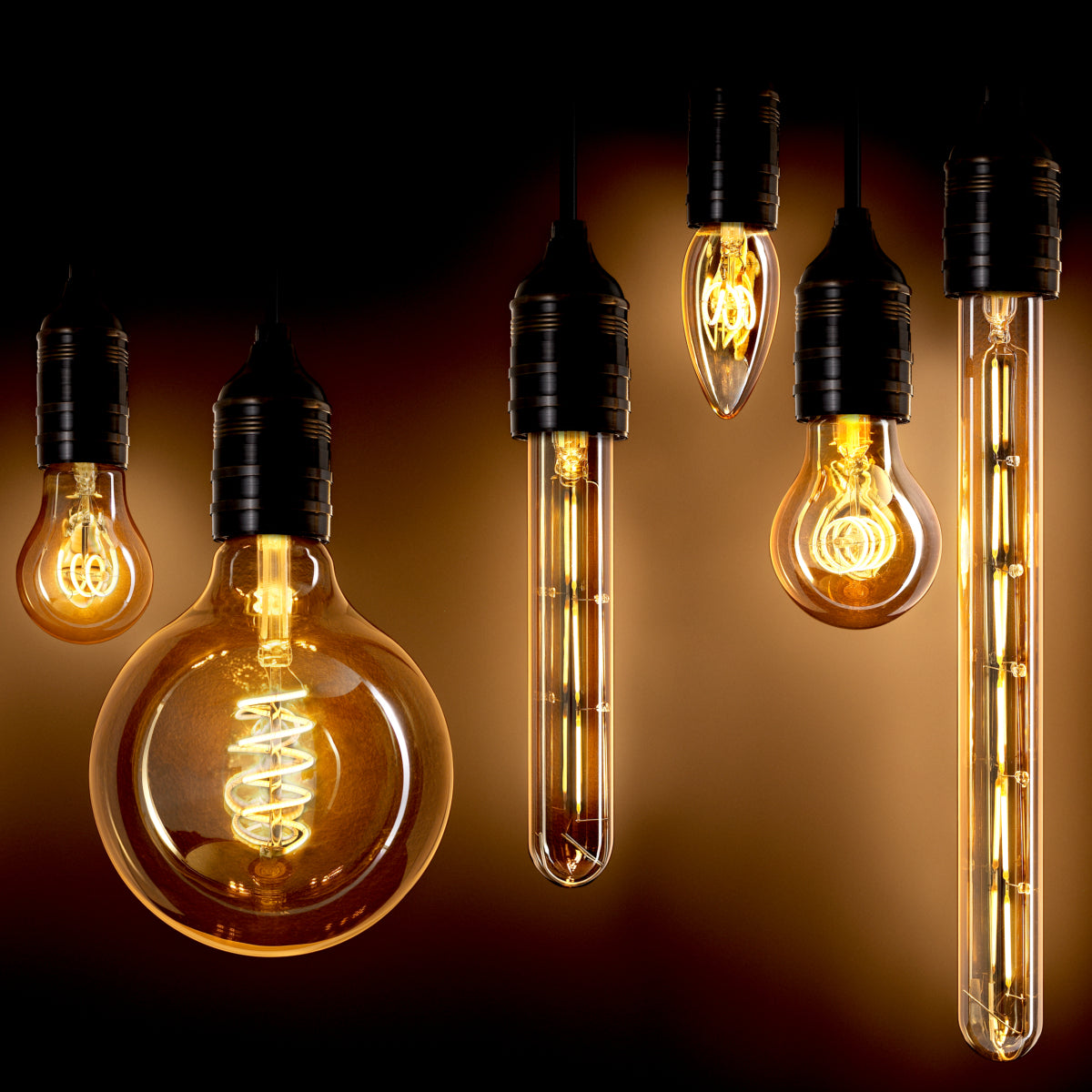 Ampoule LED Bougie 3W E14 ø 3,5 x 10 cm ensemble de 4 | Eichholtz Goldline Candle 3W E14 set of 4 - vue de détail | REMO-HOME