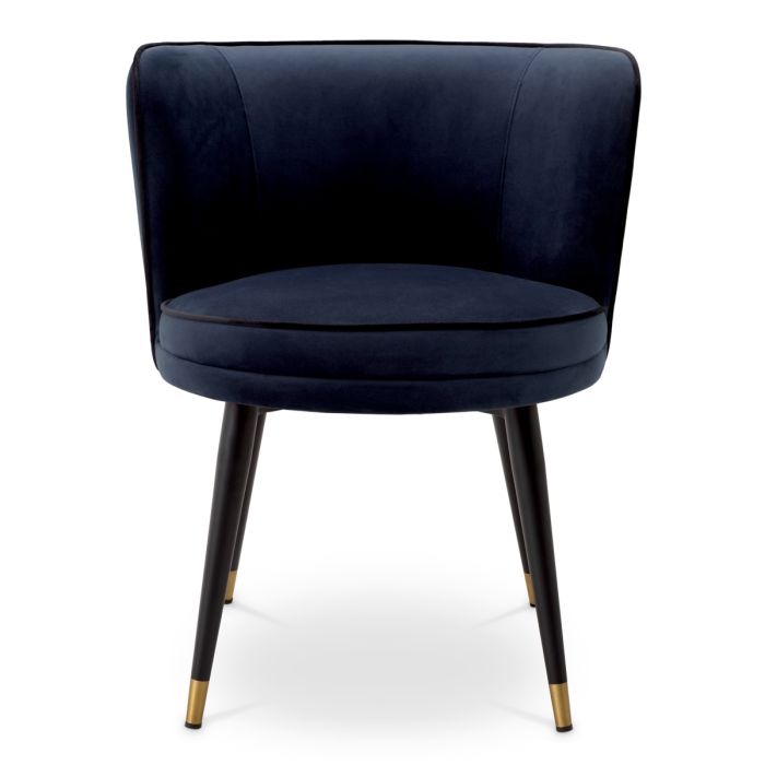 Chaise de salle à manger en velours bleu nuit | Eichholtz Grenada