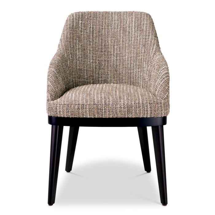 Chaise de salle à manger avec accoudoirs en tissu beige | Eichholtz Costa