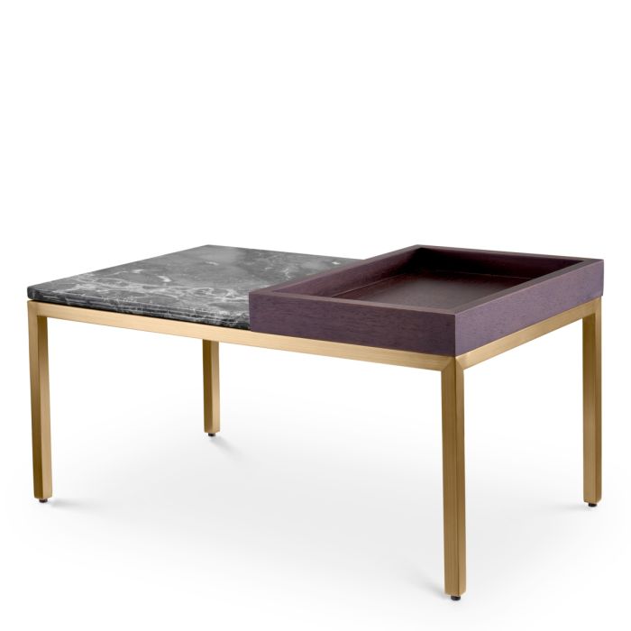 Table d'appoint dorée en marbre gris | Eichholtz Forma