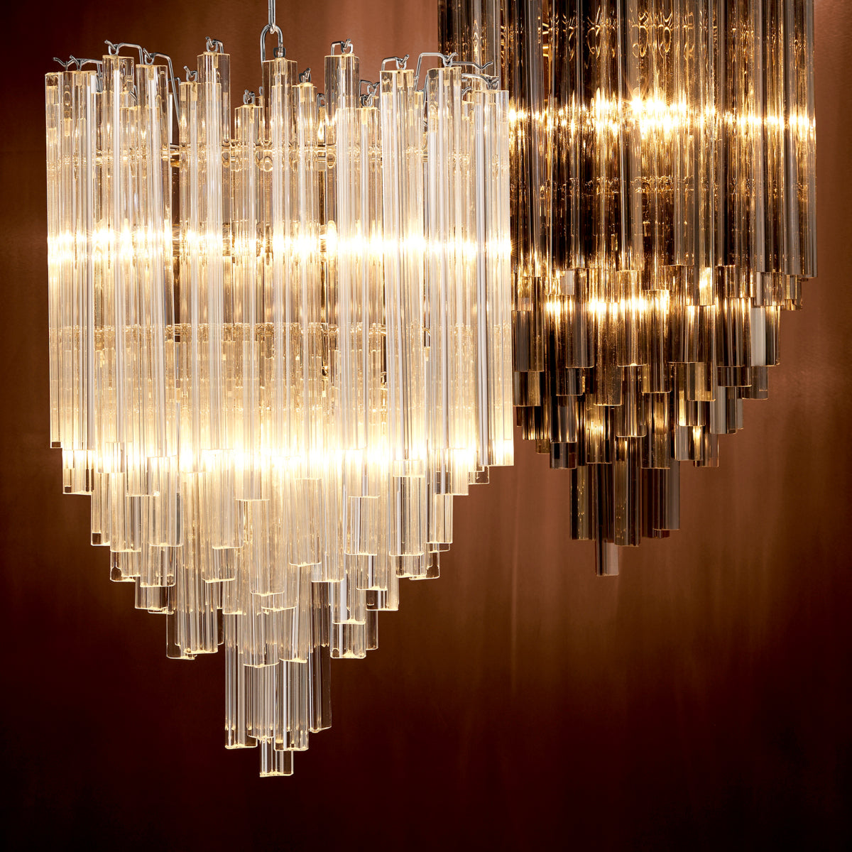 Chandelier en verre clair | Eichholtz Salerno - vue de détail | REMO-HOME