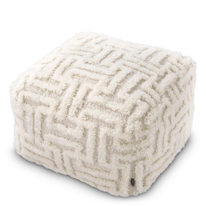 Pouf en tissu ivoire | Eichholtz Amphion