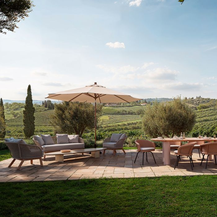 Fauteuil d'extérieur crème | Eichholtz Trinity