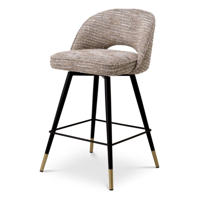 Chaise de comptoir en tissu beige (lot de 2) | Eichholtz Cliff