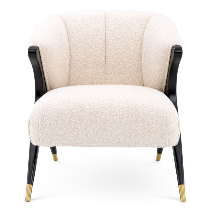 Fauteuil bouclé crème | Eichholtz Pavone