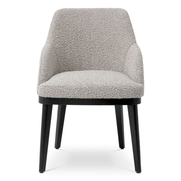 Chaise de salle à manger avec accoudoirs bouclé gris | Eichholtz Costa