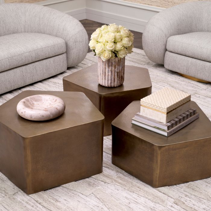 Table basse en laiton (lot de 3) | Eichholtz Veenazza
