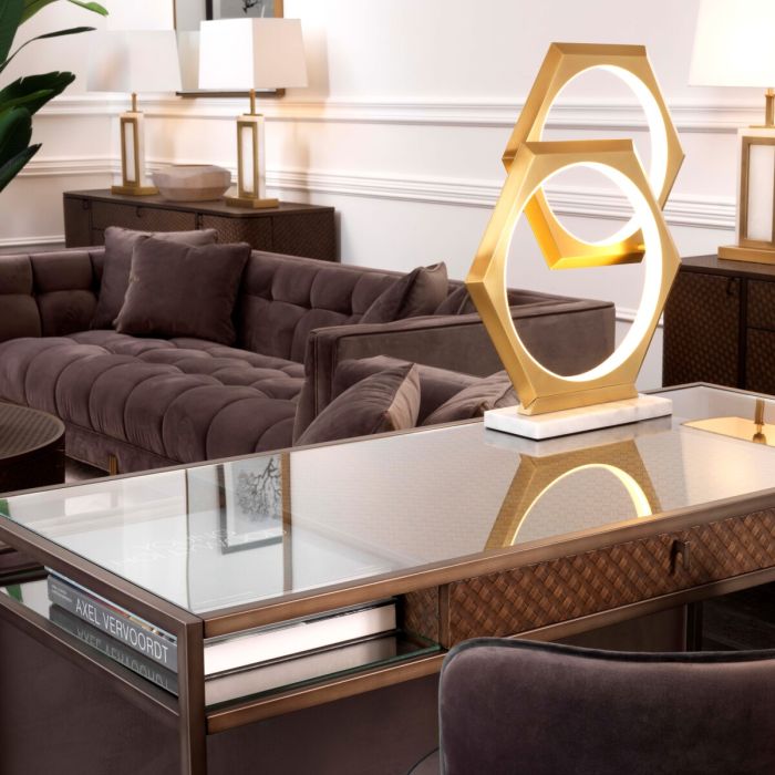 Bureau en chêne tressé et bronze | Eichholtz Napa Valley