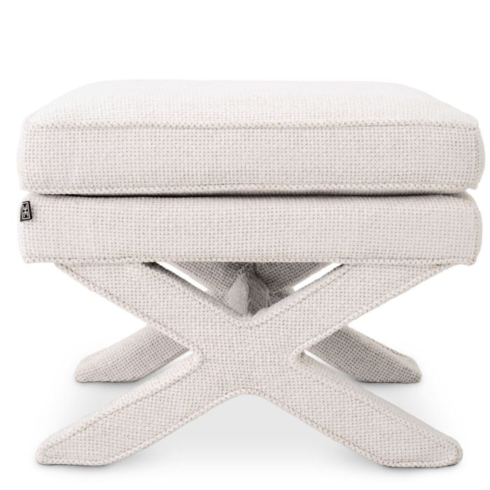 Pouf en tissu blanc cassé | Eichholtz Cordoba