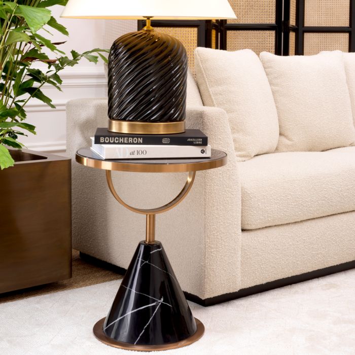 Table d'appoint cuivrée en résine noire | Eichholtz Park Lane
