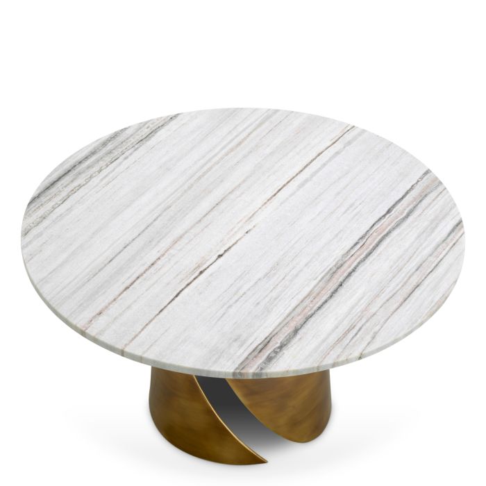 Table basse dorée en marbre blanc | Eichholtz Nuova