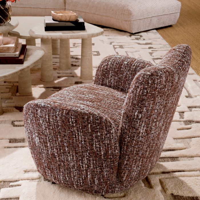 Fauteuil bouclé rouge | Eichholtz Merida