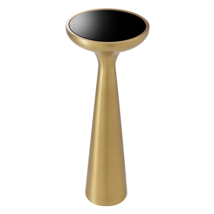 Table d'appoint en laiton brossé et verre noir | Eichholtz Lindos High