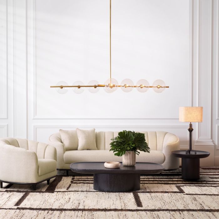 Fauteuil en tissu beige | Eichholtz Agostino