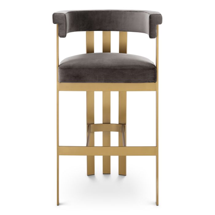 Chaise de bar en velours gris | Eichholtz Clubhouse