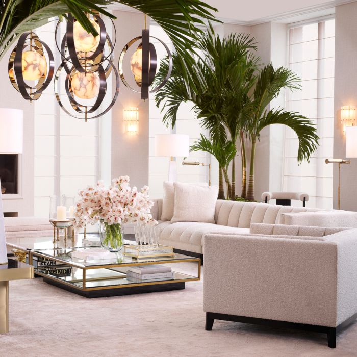 Lustre en bronze et en albâtre | Eichholtz Pearl