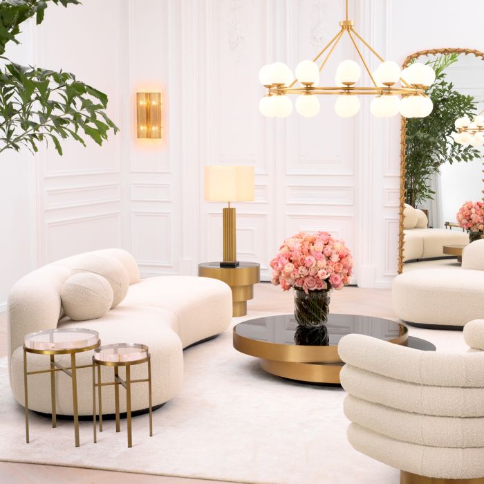 Canapé 3-4 places bouclé crème | Eichholtz Bjorn S