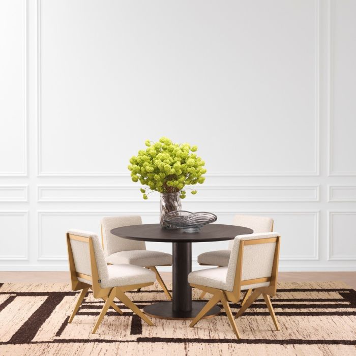 Chaise de salle à manger bouclé crème | Eichholtz Fico