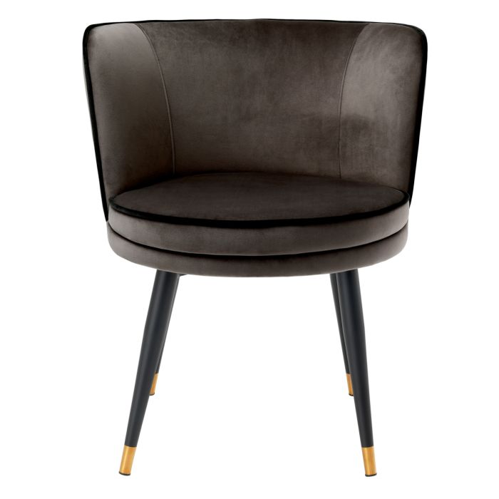 Chaise de salle à manger en velours gris | Eichholtz Grenada