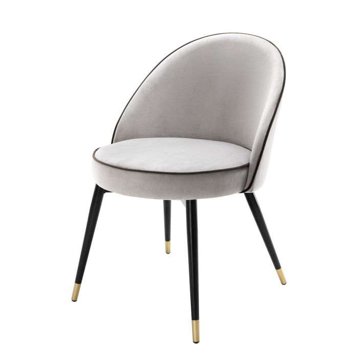Chaise de salle à manger en velours gris clair (lot de 2) | Eichholtz Cooper