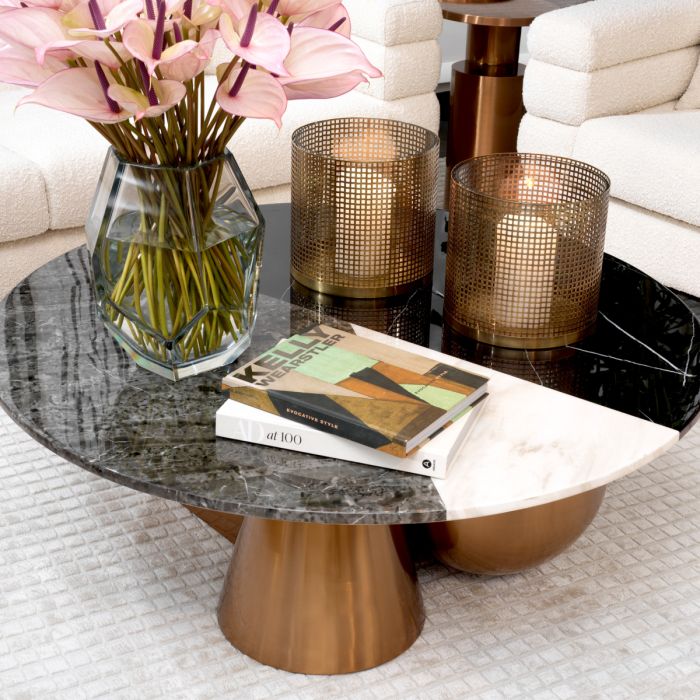 Table basse cuivrée en céramique | Eichholtz Tricolori