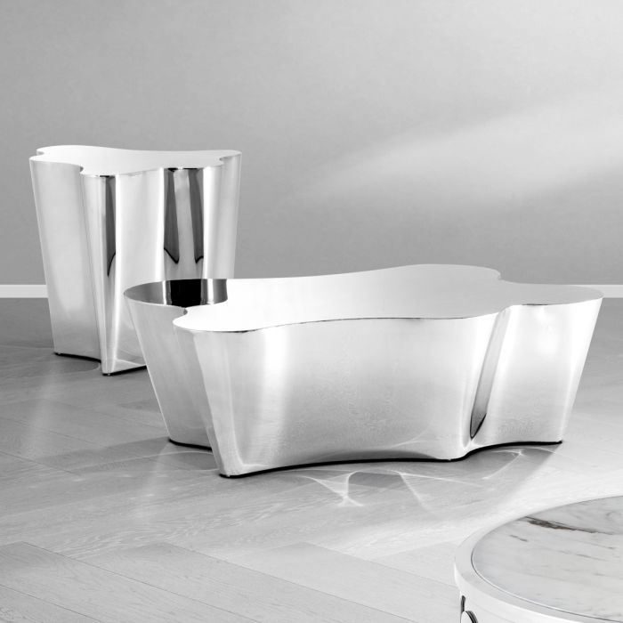 Table basse organique en métal poli | Eichholtz Sceptre