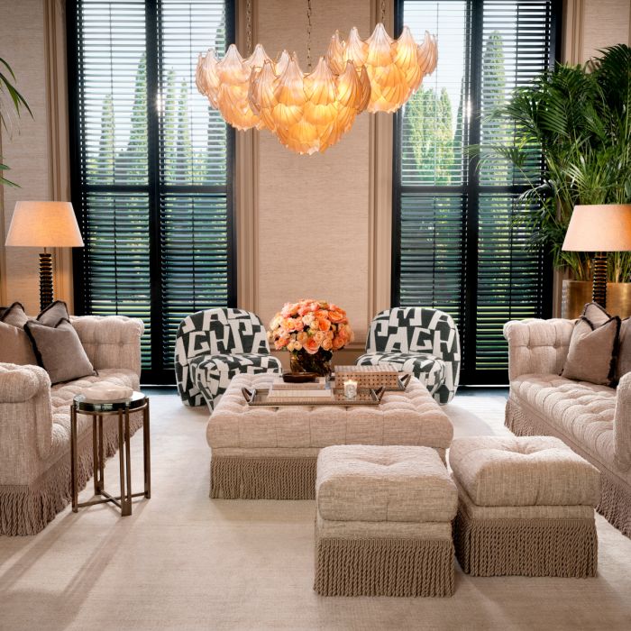 Fauteuil en tissu noir et blanc | Eichholtz Lugo