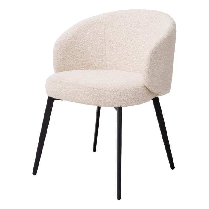 Chaise de salle à manger avec accoudoirs bouclé crème (lot de 2) | Eichholtz Lloyd