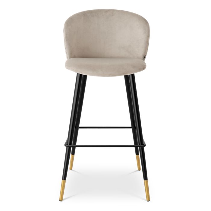 Chaise de bar en velours beige | Eichholtz Volante