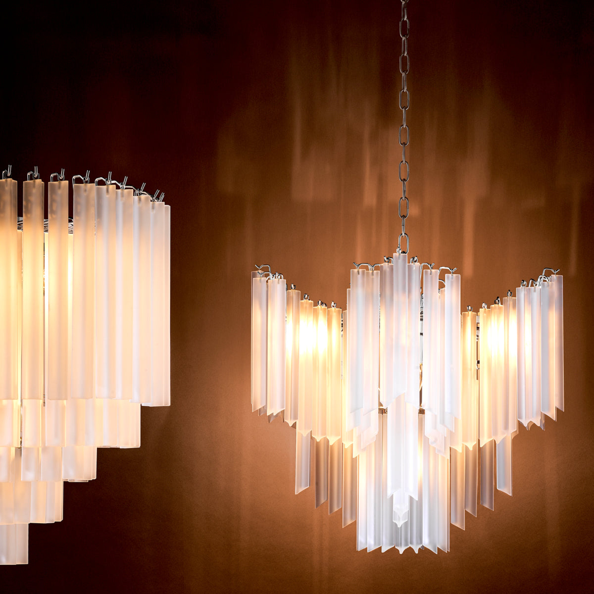 Chandelier en nickel et verre dépoli | Eichholtz Pulsar - vue de détail | REMO-HOME