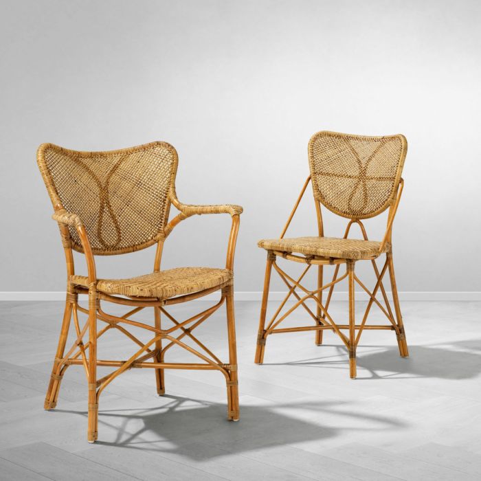 Chaise de salle à manger avec accoudoirs en rotin | Eichholtz Colony