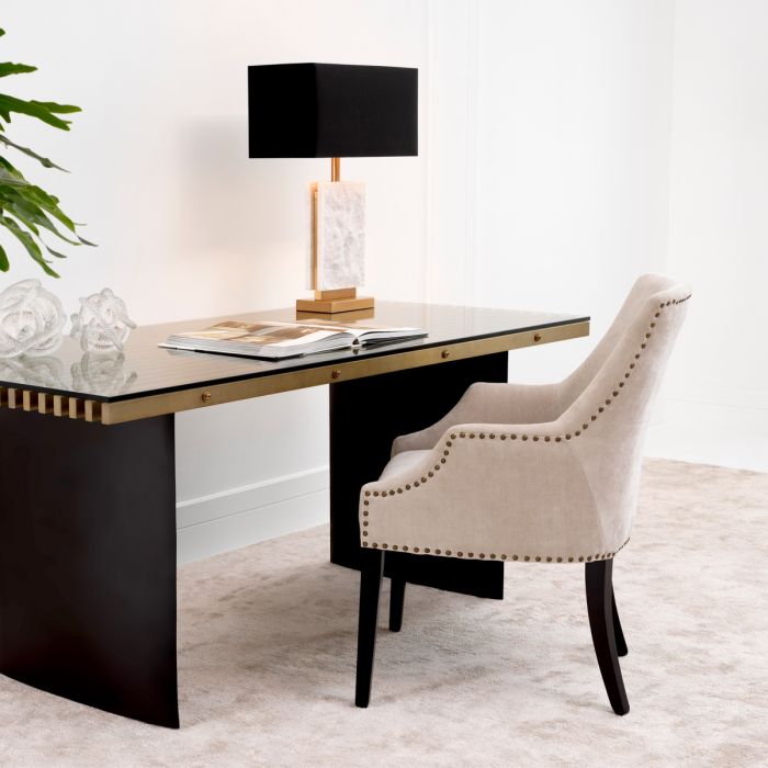 Chaise de salle à manger en tissu sable | Eichholtz Legacy