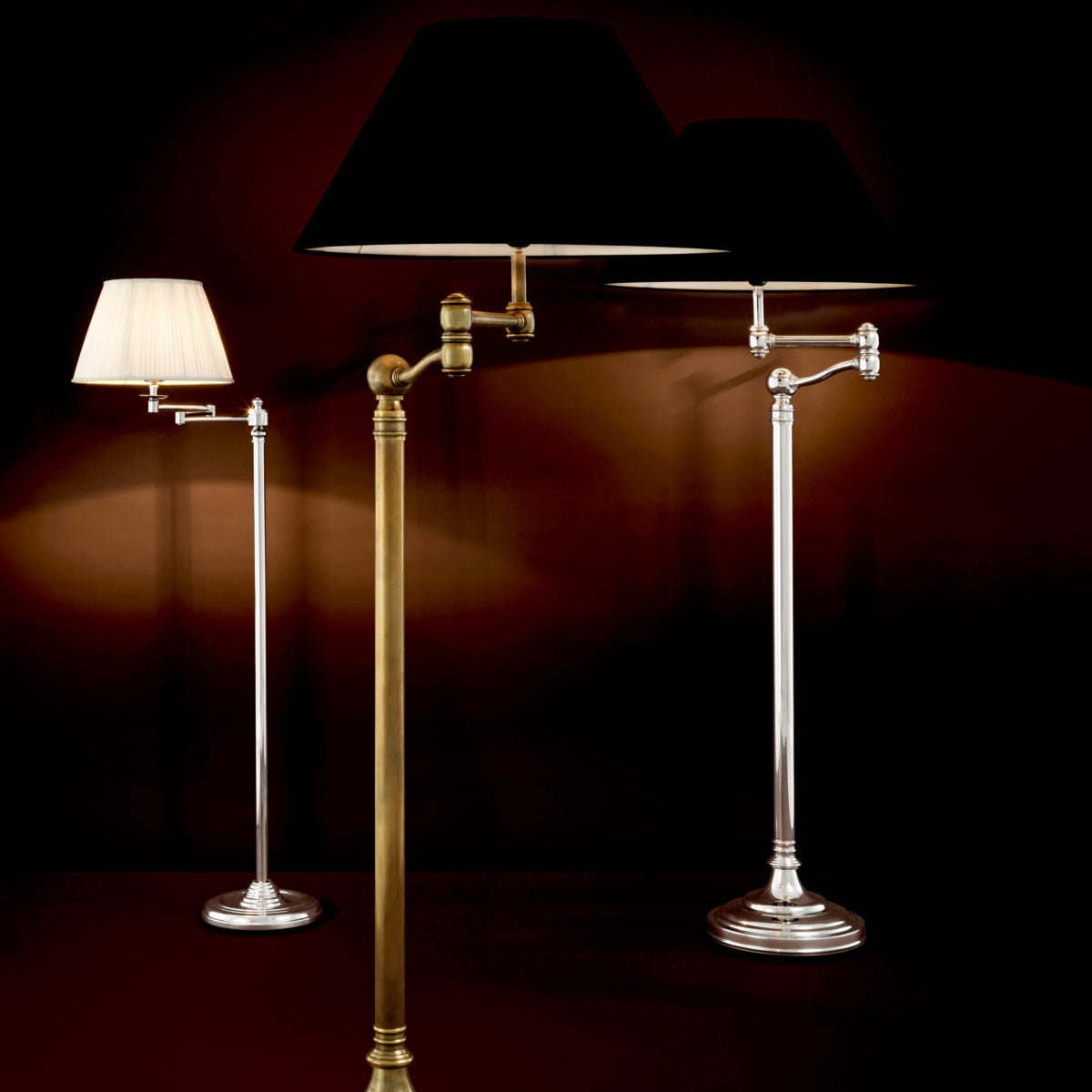 Lampadaire en laiton vintage avec abat-jour | Eichholtz Regis - vue de détail | REMO-HOME