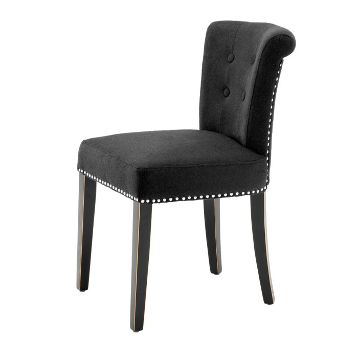 Chaise de salle à manger en cachemire noir | Eichholtz Key Largo