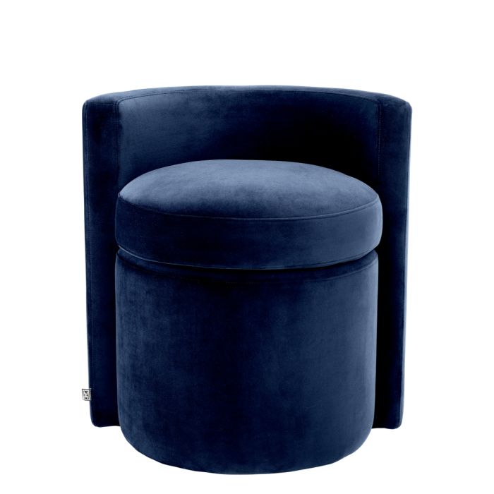 Tabouret en velours bleu nuit | Eichholtz Arcadia