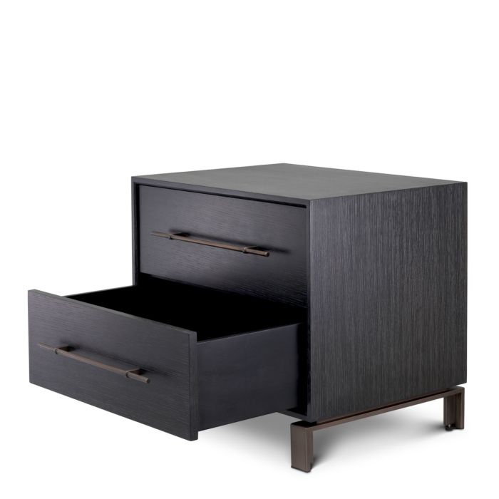Table de chevet en chêne gris anthracite | Eichholtz Canova